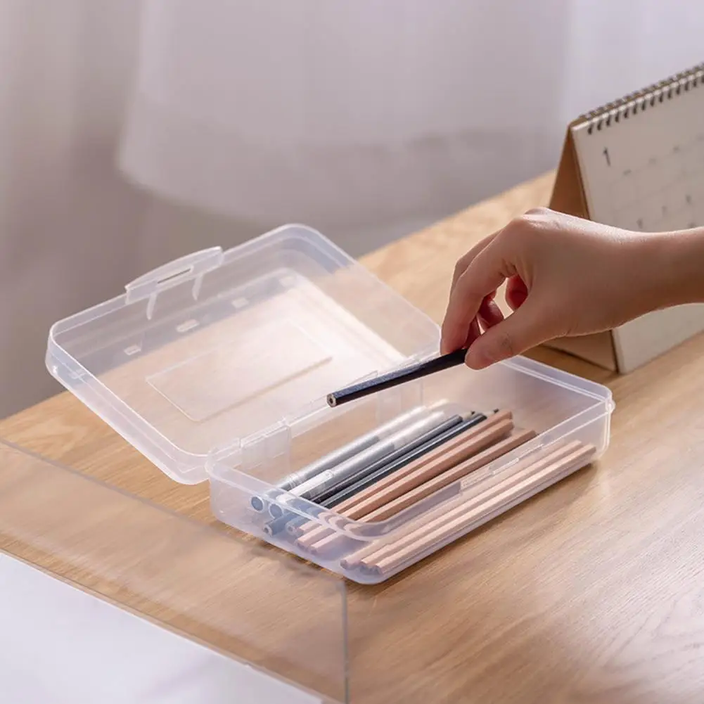 Lightweight Beautiful Translucent View Pen Storage Box Plastic Pencil Box Large Capacity for Home 
Lightweight Beautiful Translucent View Pen Storage Box Plastic Pencil Box Large Capacity for Home
