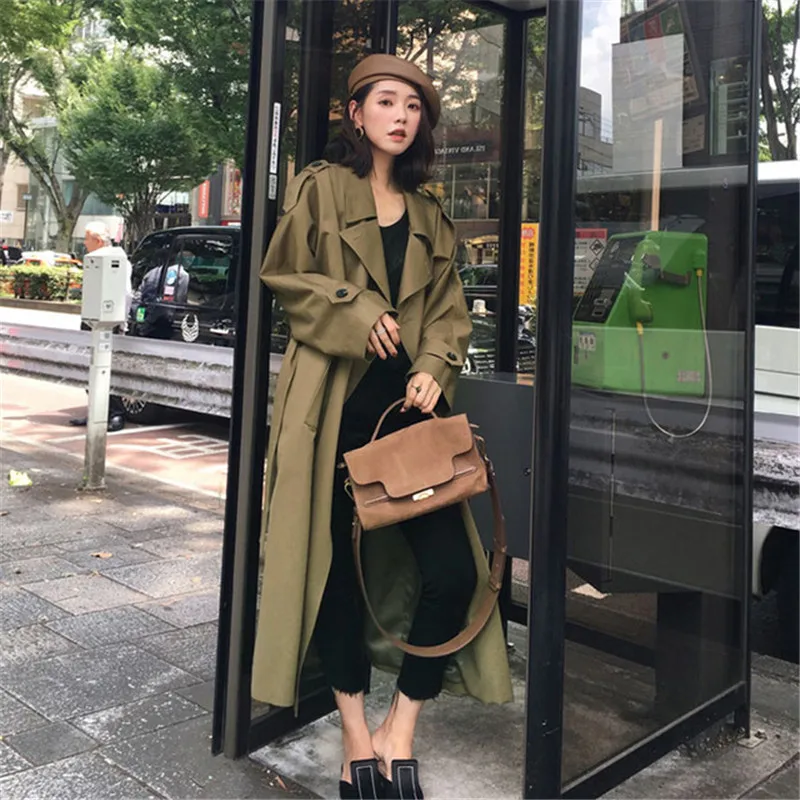 Fashion Windbreaker Coats Long section 2020 New Spring Autumn Coat Women Trench Coats Korean Loose Casual Ladies Outerwear A603
Fashion Windbreaker Coats Long section 2020 New Spring Autumn Coat Women Trench Coats Korean Loose Casual Ladies Outerwear A603