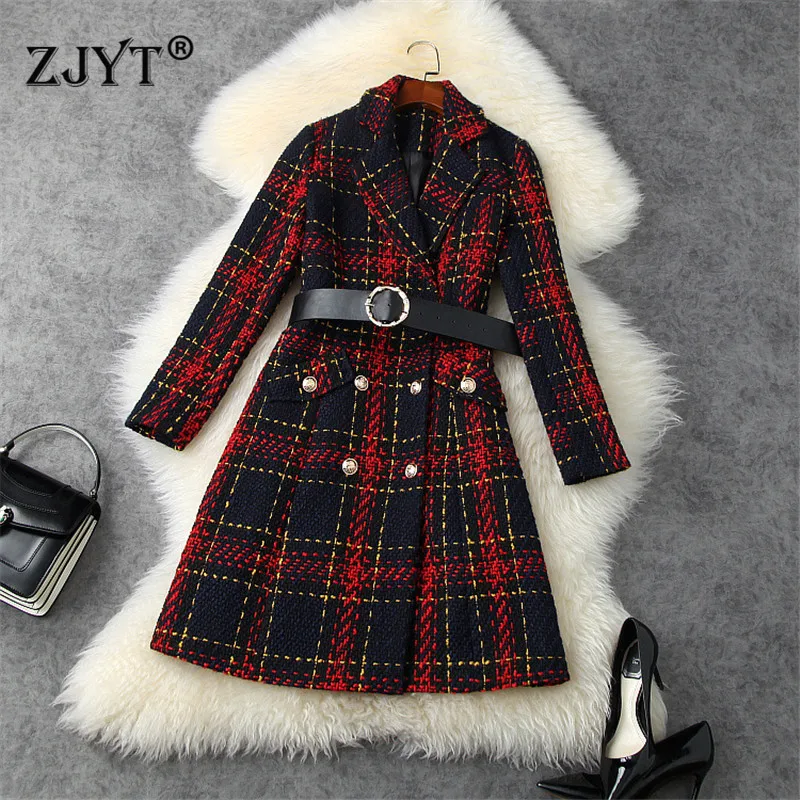 British Style Vintage Plaid Tweed Woolen Coats Autumn Winter Jackets Elegant Designers Full Sleeve Wool Blend Long Outerwear 
British Style Vintage Plaid Tweed Woolen Coats Autumn Winter Jackets Elegant Designers Full Sleeve Wool Blend Long Outerwear