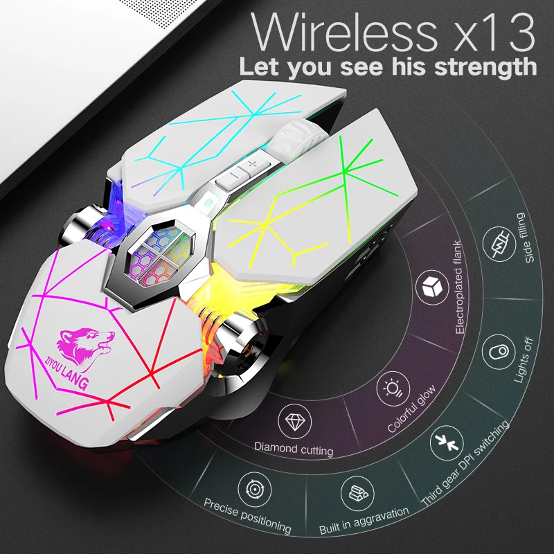 2021 New X13 Wireless Gaming Mouse for Computer Pc Gamer Charging Rgb Light Mute Gaming Laptops Laptop Accessories Kit Gamer
2021 New X13 Wireless Gaming Mouse for Computer Pc Gamer Charging Rgb Light Mute Gaming Laptops Laptop Accessories Kit Gamer