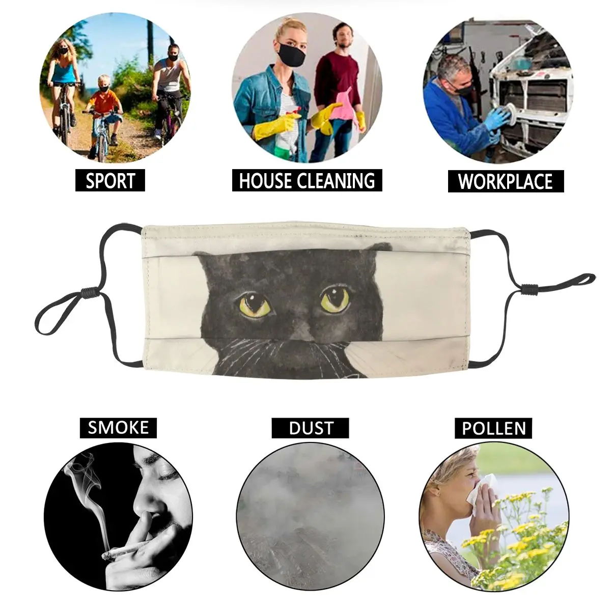 Voodoo The Black Cat Non-Disposable Face Mask Cat Lover Cute Animal Anti Haze Dust Mask Protection Cover Respirator Mouth Muffle
Voodoo The Black Cat Non-Disposable Face Mask Cat Lover Cute Animal Anti Haze Dust Mask Protection Cover Respirator Mouth Muffle