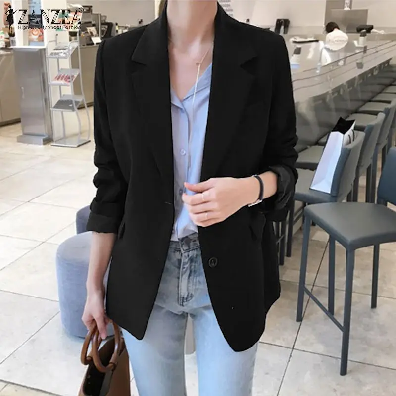 ZANZEA 2021 Autumn Femme Clothing Elastic Waist Baggy Street Coat Office Tops Lady Stylish Lapel Long Sleeve Solid Office Blazer
ZANZEA 2021 Autumn Femme Clothing Elastic Waist Baggy Street Coat Office Tops Lady Stylish Lapel Long Sleeve Solid Office Blazer