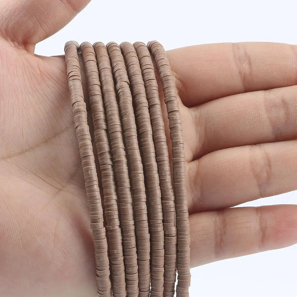 

4mm/6mm Flat Round Brown Polymer Clay Beads Slices for Girls Bracelet Making Diy Necklace&Bracelet Accessories