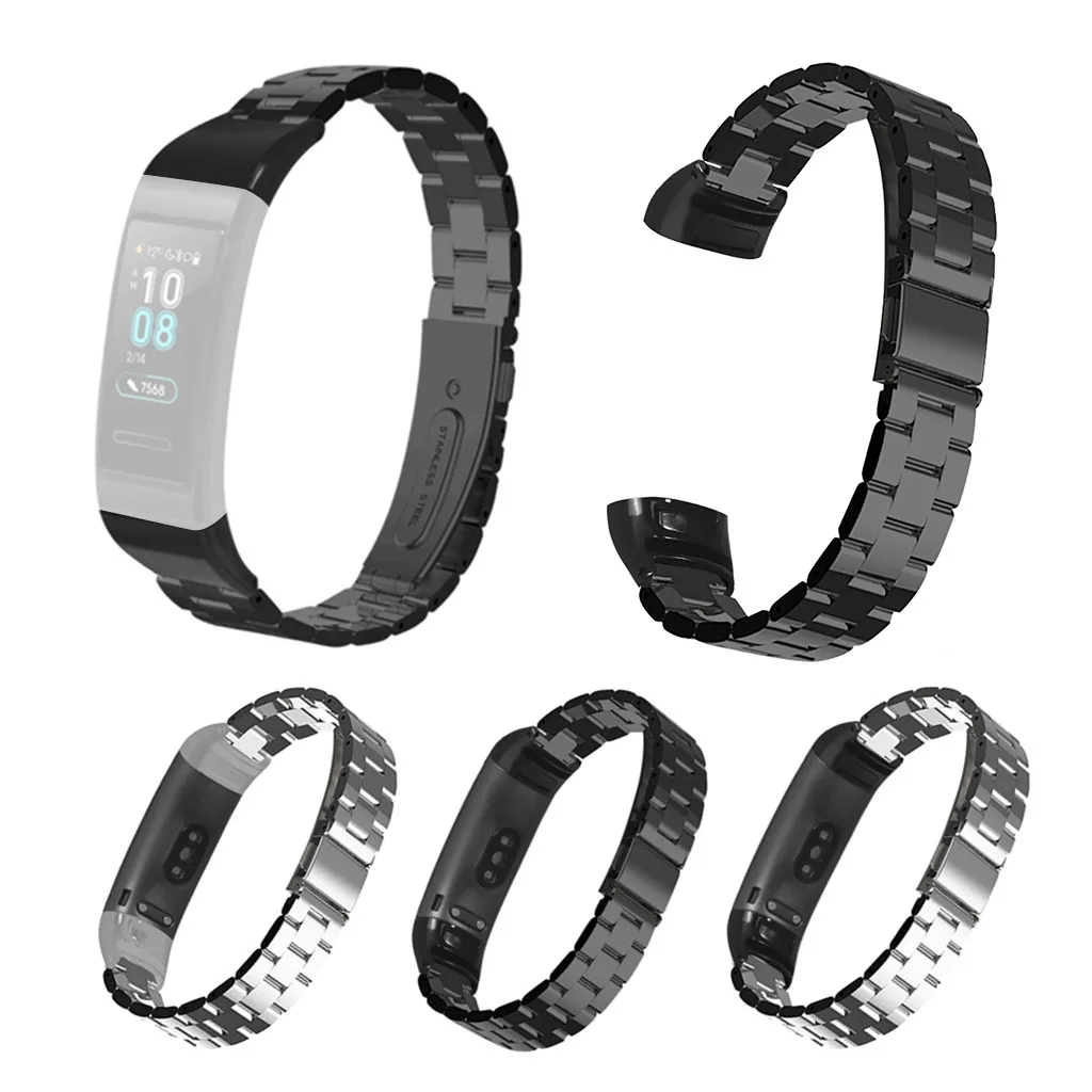 Ремешок Ouhaobin для Huawei Band 3/3 Pro сменный Браслет из нержавеющей стали 18 мм аксессуары