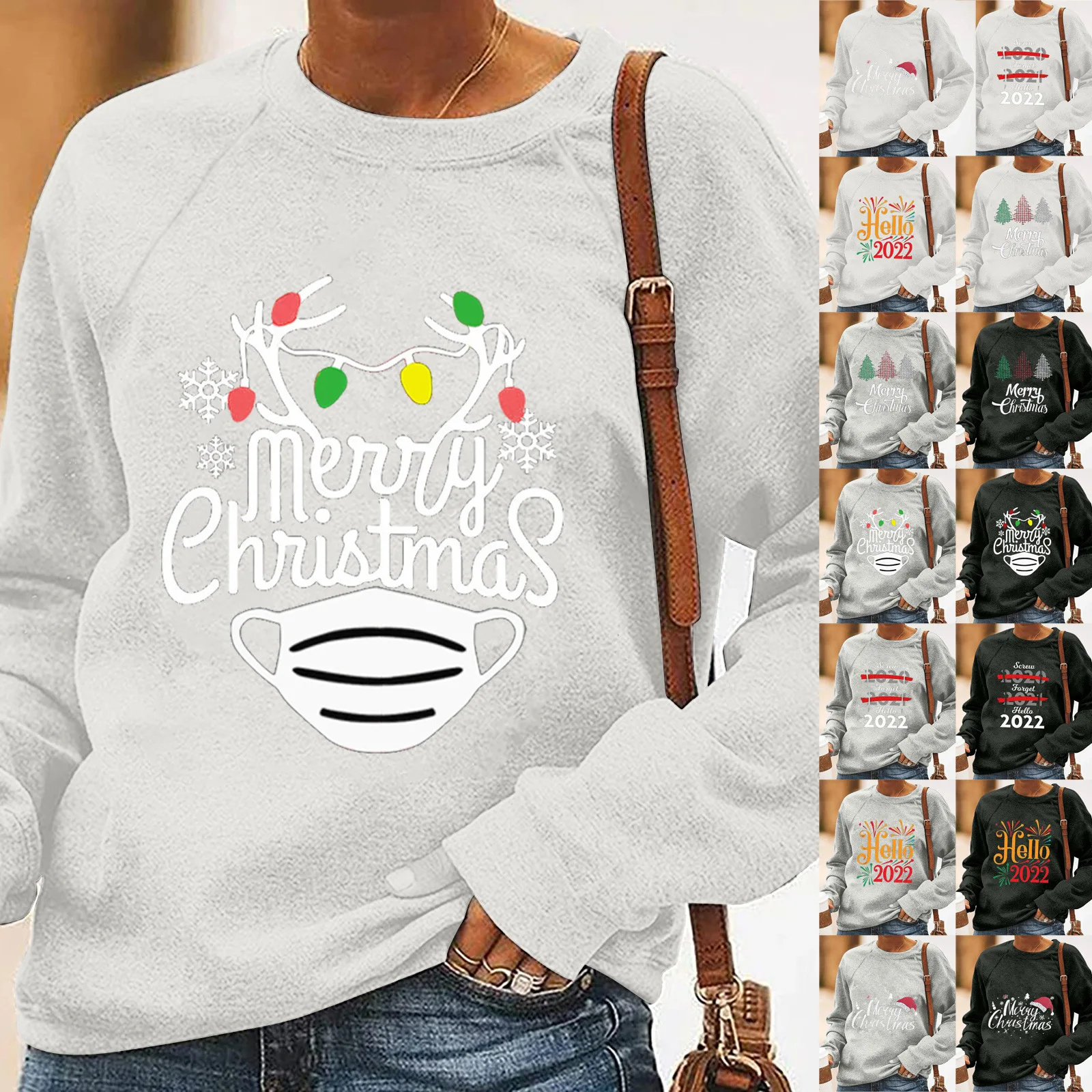 Women Lady Jumper Pullover Sweater Coat Christmas Winter Ladies Splice Tops Warm Brief Polyester Sweatshirts Clothing 2022
Women Lady Jumper Pullover Sweater Coat Christmas Winter Ladies Splice Tops Warm Brief Polyester Sweatshirts Clothing 2022