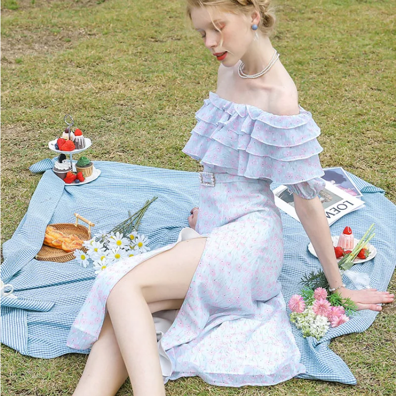 Sweet and Spicy Style Chic Design Sense Niche Irregular Floral One-shoulder Dress New Summer Medium Length A-line Skirt
Sweet and Spicy Style Chic Design Sense Niche Irregular Floral One-shoulder Dress New Summer Medium Length A-line Skirt