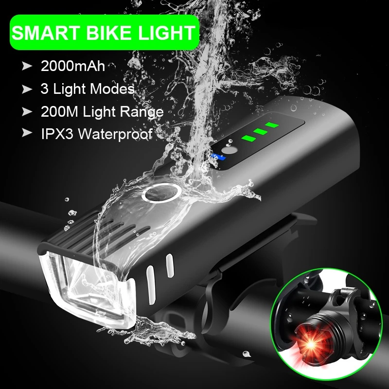 Waterproof Smart Induction Bicycle Light Cycling Headlight Bike Lights USB Rechargeable Rear Light LED 1500mAh MTB Front Lamp 
Waterproof Smart Induction Bicycle Light Cycling Headlight Bike Lights USB Rechargeable Rear Light LED 1500mAh MTB Front Lamp