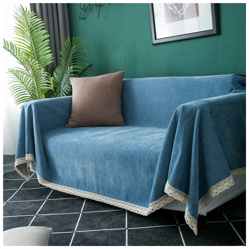 Thickened Chenille Full Cover Sofa Towel Solid Color Non Slip Elastic Universal Universal Sofa Cloth Household Sofa Cover Cloth