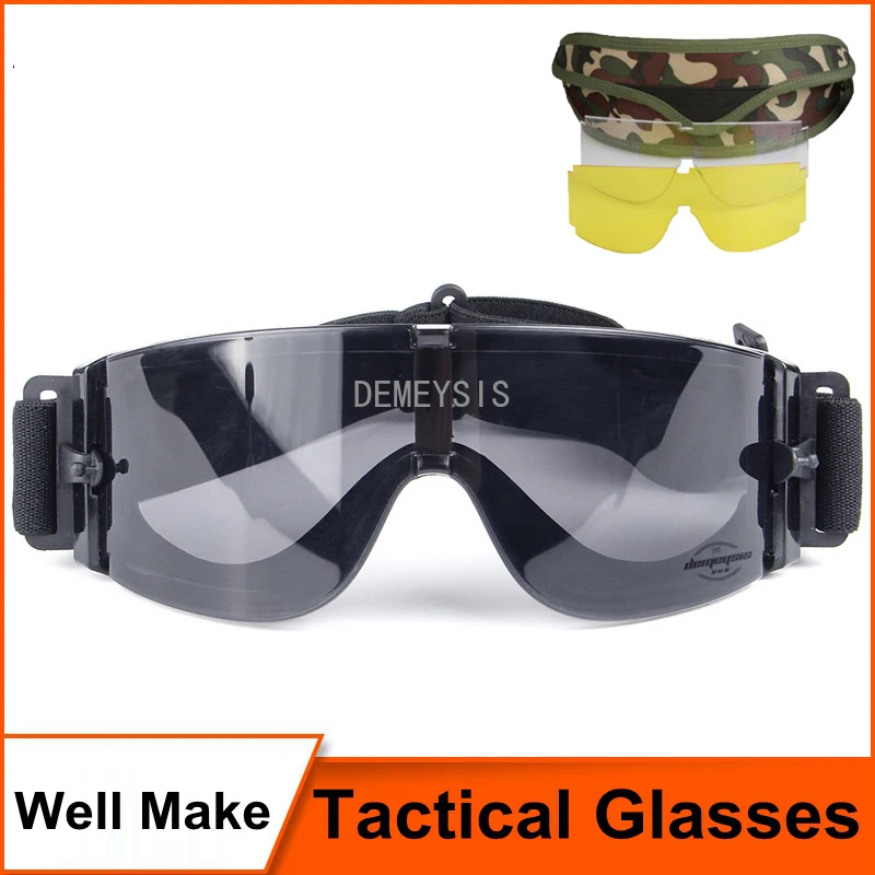 Airsoft Paintball Tactical Goggles Army Military Hiking Fishing Motorcycle Goggles CS Game Windproof Shooting Glasses 3 Lens
Airsoft Paintball Tactical Goggles Army Military Hiking Fishing Motorcycle Goggles CS Game Windproof Shooting Glasses 3 Lens