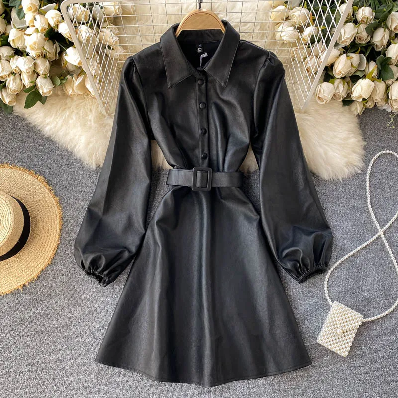 WEIHAOBANG South Korea's Dongdaemun New Pu Leather Lapel Tie-up Waist Is Thinner Yujie Temperament Windbreaker Dress
WEIHAOBANG South Korea's Dongdaemun New Pu Leather Lapel Tie-up Waist Is Thinner Yujie Temperament Windbreaker Dress