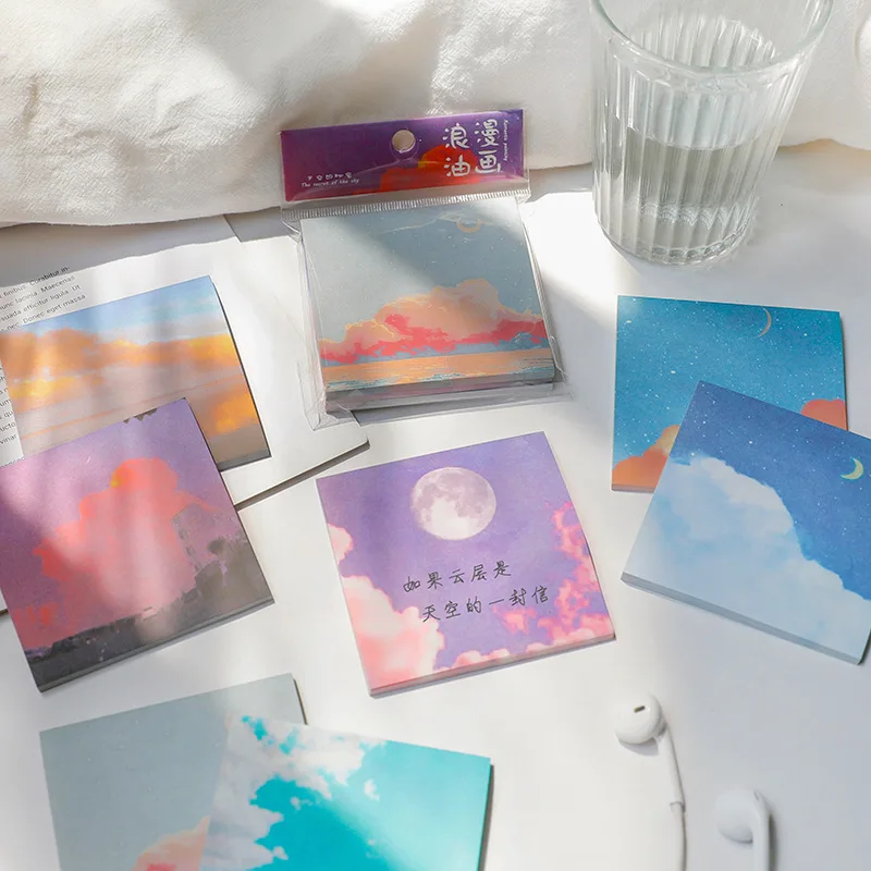 90 sheets/set Romantic Scenery Oil Painting Memo Pad Self Adhesive N Times Sticky Notes Office Decor To Do List Planner
90 sheets/set Romantic Scenery Oil Painting Memo Pad Self Adhesive N Times Sticky Notes Office Decor To Do List Planner