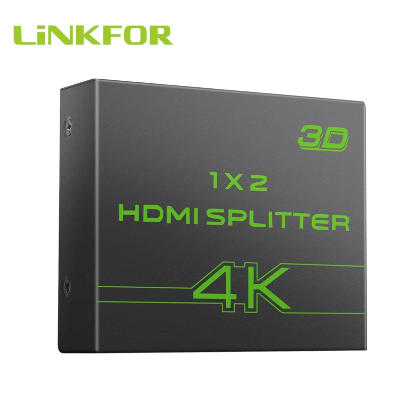 

LiNKFOR Ultra HD 4K x 2K 1 in 2 Out HDMI-compatible Splitter Distributor with 1080P 3D 1.4V Support Digital audio format LPCM7.1