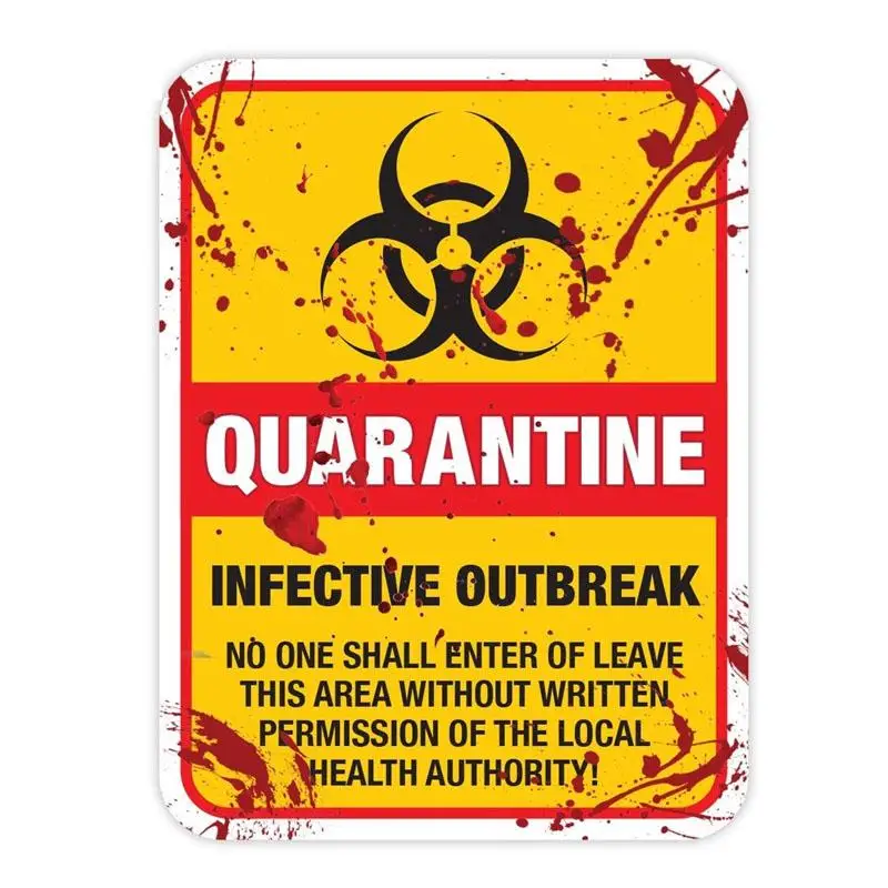 

RuleMyLife 15x20CM Funny ZOMBIE Warning Quarantine Infected Area Caution Retro-reflective Car Sticker Decals C1-8023