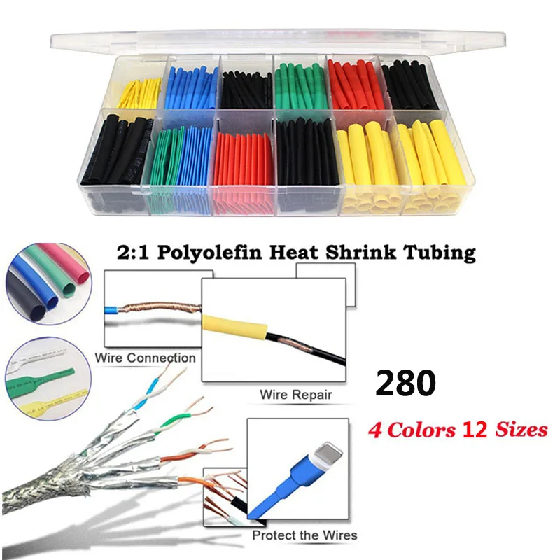 530pcs Shrink Tube Assorted Insulation Shrinkable Tube 2:1 Wire Cable Sleeve Kit Polyolefin Insulation Sleeving dropshippin
530pcs Shrink Tube Assorted Insulation Shrinkable Tube 2:1 Wire Cable Sleeve Kit Polyolefin Insulation Sleeving dropshippin