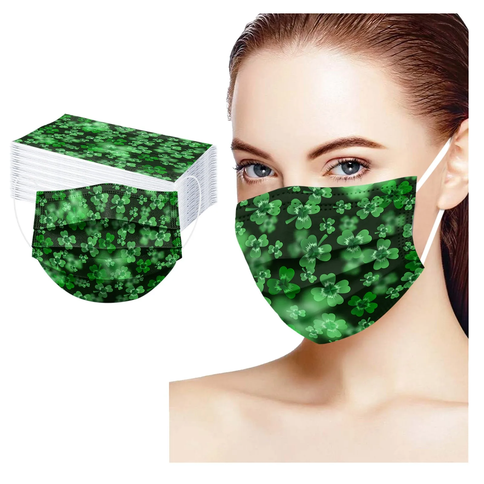 50PCS Adult Mask St. Patrick Day Disposable Face Mask 3 Ply Earloop Anti-PM2.5 Mouth Face Mask Dustproof Windproof Facemask
50PCS Adult Mask St. Patrick Day Disposable Face Mask 3 Ply Earloop Anti-PM2.5 Mouth Face Mask Dustproof Windproof Facemask