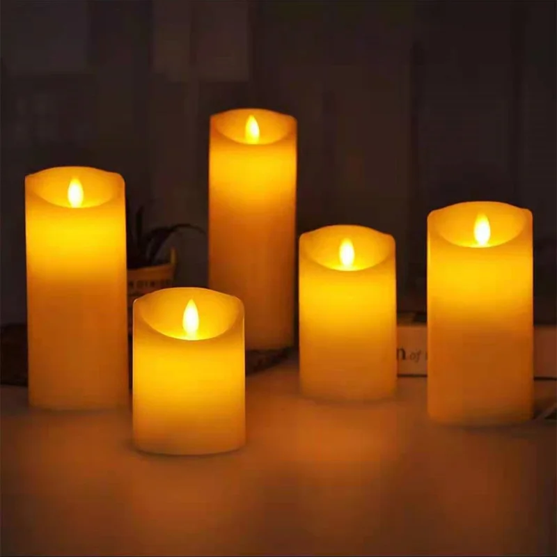 Flameless LED Candle Light Paraffin Wax Pillars with Realistic Swing Flames for Christmas Lights Christmas Decorations for Home
Flameless LED Candle Light Paraffin Wax Pillars with Realistic Swing Flames for Christmas Lights Christmas Decorations for Home