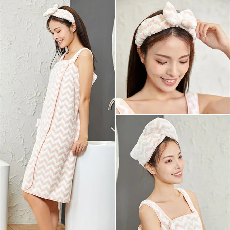 Women Bath Towel Wearable Towels Hair Dryer Cap Set Superfine Fiber Soft Absorbent Cleaning Plain Towel Hotel Home Bathroom Gift
Women Bath Towel Wearable Towels Hair Dryer Cap Set Superfine Fiber Soft Absorbent Cleaning Plain Towel Hotel Home Bathroom Gift