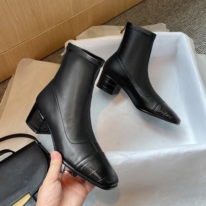 Winter Ankle Boots Women Natural Genuine Leather High Heel Short Boots Zip Square Toe Shoes Lady Autumn boots large 33-43
Winter Ankle Boots Women Natural Genuine Leather High Heel Short Boots Zip Square Toe Shoes Lady Autumn boots large 33-43