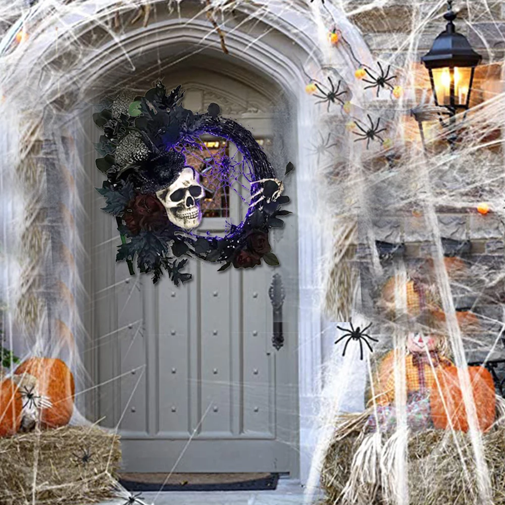 2022 светодиодный светящийся венок на Хэллоуин с головой черепа, Осенний венок вечерние праздничный настенный дверной декор, привидение, дом...
2022 светодиодный светящийся венок на Хэллоуин с головой черепа, Осенний венок вечерние праздничный настенный дверной декор, привидение, дом...