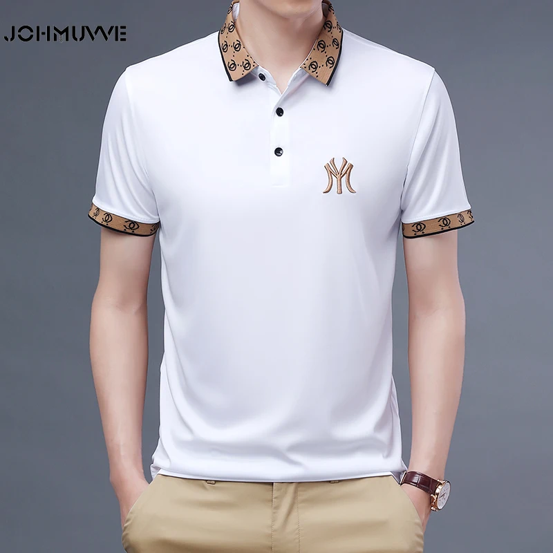 JOHMUVVE 2021 New Arrival Polo Shirt Striped Short Sleeve Summer Cool Shirt Streetwear Fashion Male Polo Shirt Men Tops Clothes 
JOHMUVVE 2021 New Arrival Polo Shirt Striped Short Sleeve Summer Cool Shirt Streetwear Fashion Male Polo Shirt Men Tops Clothes
