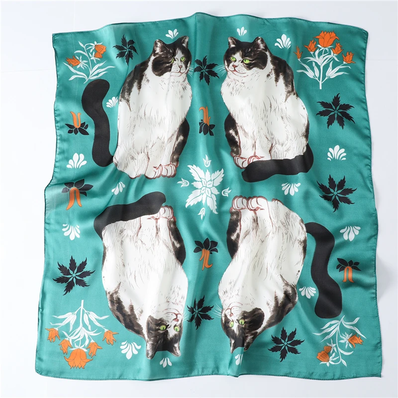 2020 Women Silk Scarf Animal Cute Cat Print Neck Scarves Lady Foulard Shawls and Wraps Square Hair Bandanafemale Headkerchief
2020 Women Silk Scarf Animal Cute Cat Print Neck Scarves Lady Foulard Shawls and Wraps Square Hair Bandanafemale Headkerchief