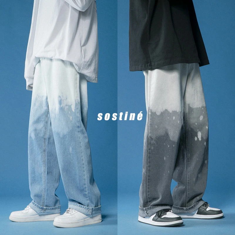 Men's Jeans Woman Gradient Casual Oversize Pants 2021 Korean Hip Hop Loose Straight Jeans Male Fashion Streetwear Denim Pants
Men's Jeans Woman Gradient Casual Oversize Pants 2021 Korean Hip Hop Loose Straight Jeans Male Fashion Streetwear Denim Pants