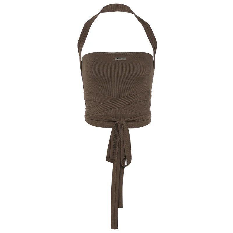 Sylcue Summer new French style retro coffee frozen hanging neck slim small sling female joker Sleeveless corset camisole retro
Sylcue Summer new French style retro coffee frozen hanging neck slim small sling female joker Sleeveless corset camisole retro