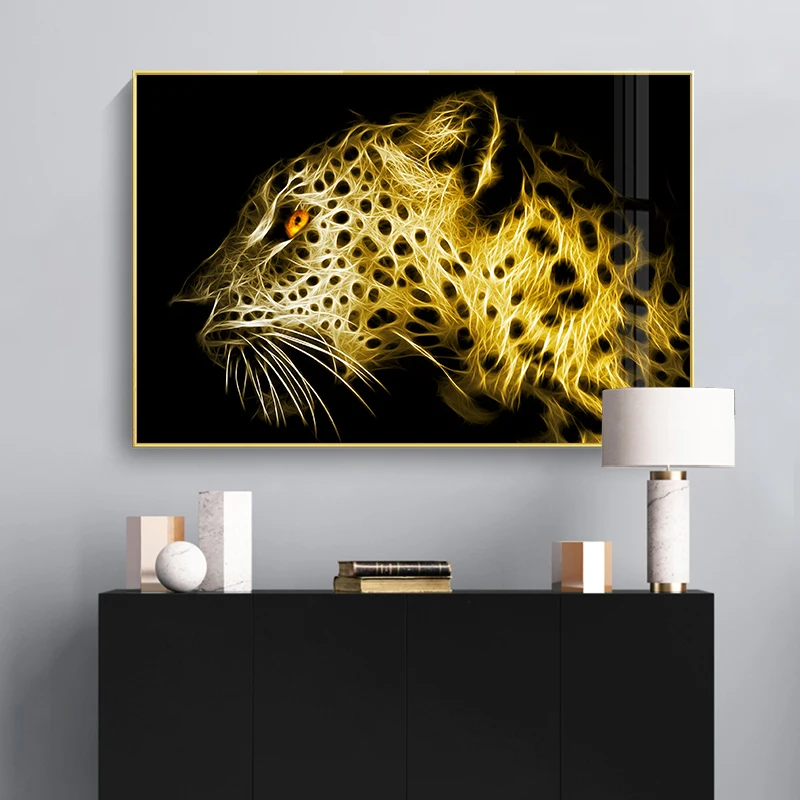Красочные абстрактная картина с рисунком животных Wall Art Леопард Постер "Волк"