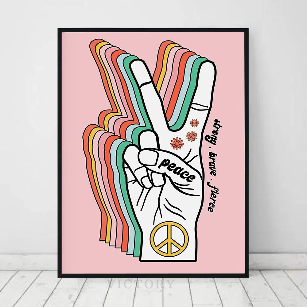 Feminist Posters and Prints Peace Sign Canvas Painting Peace Hand Cartoon Wall Pictures for Bedroom Livingroom Nordic Home Decor
Feminist Posters and Prints Peace Sign Canvas Painting Peace Hand Cartoon Wall Pictures for Bedroom Livingroom Nordic Home Decor