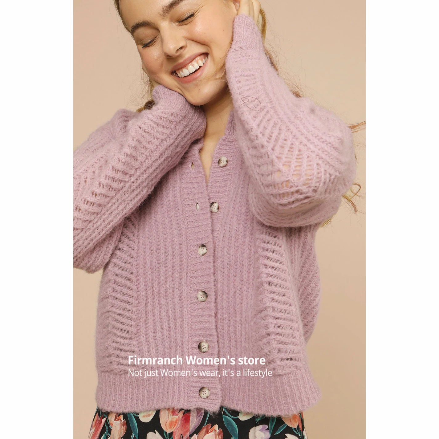 Firmranch French RO2021 Early Autumn New Pure Color 13% Wool Button-up Knitting Cardigan Purple/ Grey/Green Loose-fit Sweater
Firmranch French RO2021 Early Autumn New Pure Color 13% Wool Button-up Knitting Cardigan Purple/ Grey/Green Loose-fit Sweater