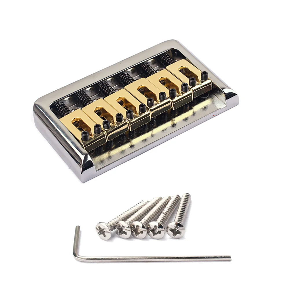 6 String Hard-tail Fixed Bridge Set with Wrench and Screws for Stratocaster Strat Electric Guitar Replacement Parts (Golden)
6 String Hard-tail Fixed Bridge Set with Wrench and Screws for Stratocaster Strat Electric Guitar Replacement Parts (Golden)