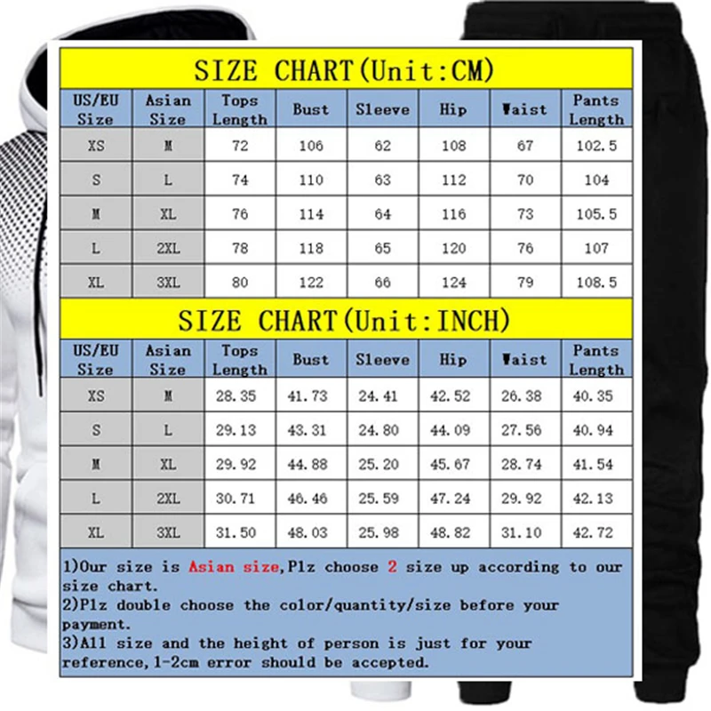 Track suit men's new two-piece sweatshirt + sweatpants fashion sportswear zipper shirt casual sports men's XS-3XL
Track suit men's new two-piece sweatshirt + sweatpants fashion sportswear zipper shirt casual sports men's XS-3XL