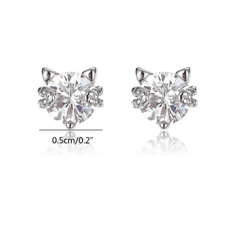 Hypoallergenic Animal Kitten Cat Cute Earrings White Cubic Zircon Mini Stud Earrings Teen Girl Gifts Fashion Jewelry
Hypoallergenic Animal Kitten Cat Cute Earrings White Cubic Zircon Mini Stud Earrings Teen Girl Gifts Fashion Jewelry