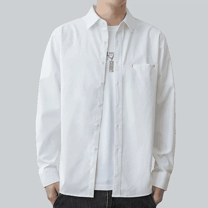 Men's long sleeve shirt spring 2021 new leisure lining clothing Korean fashion spring and autumn shirt coat
Men's long sleeve shirt spring 2021 new leisure lining clothing Korean fashion spring and autumn shirt coat