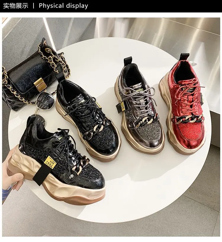 DORATASIA Ins Hot Metallic Sneakers Autumn lace-up Flat Sneakers Women Fashion Patchwork Glitters Shoes Woman
DORATASIA Ins Hot Metallic Sneakers Autumn lace-up Flat Sneakers Women Fashion Patchwork Glitters Shoes Woman
