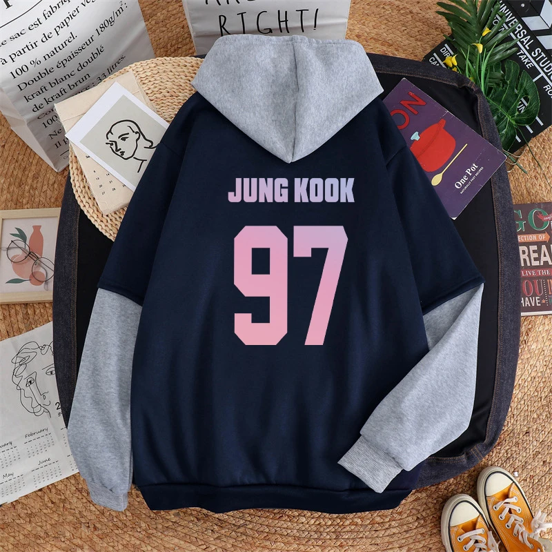Осенне-зимняя женская флисовая толстовка с вышивкой популярных цветов Bangtan Boys Love