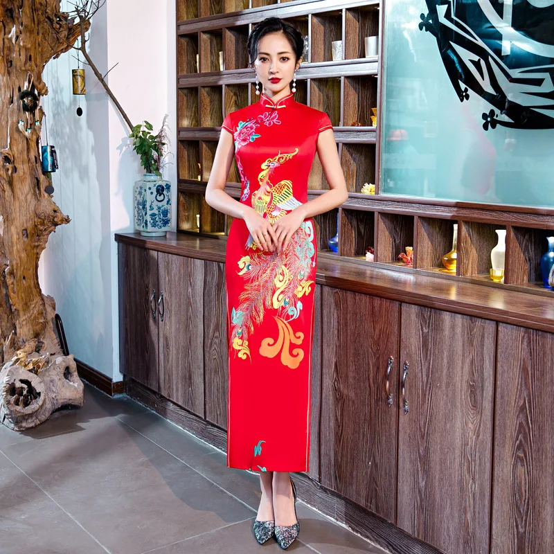 Printed chinese dress traditional oriental dress long qipao bride wedding cheongsam Vestidos chinese evening party dress M-5XL
Printed chinese dress traditional oriental dress long qipao bride wedding cheongsam Vestidos chinese evening party dress M-5XL