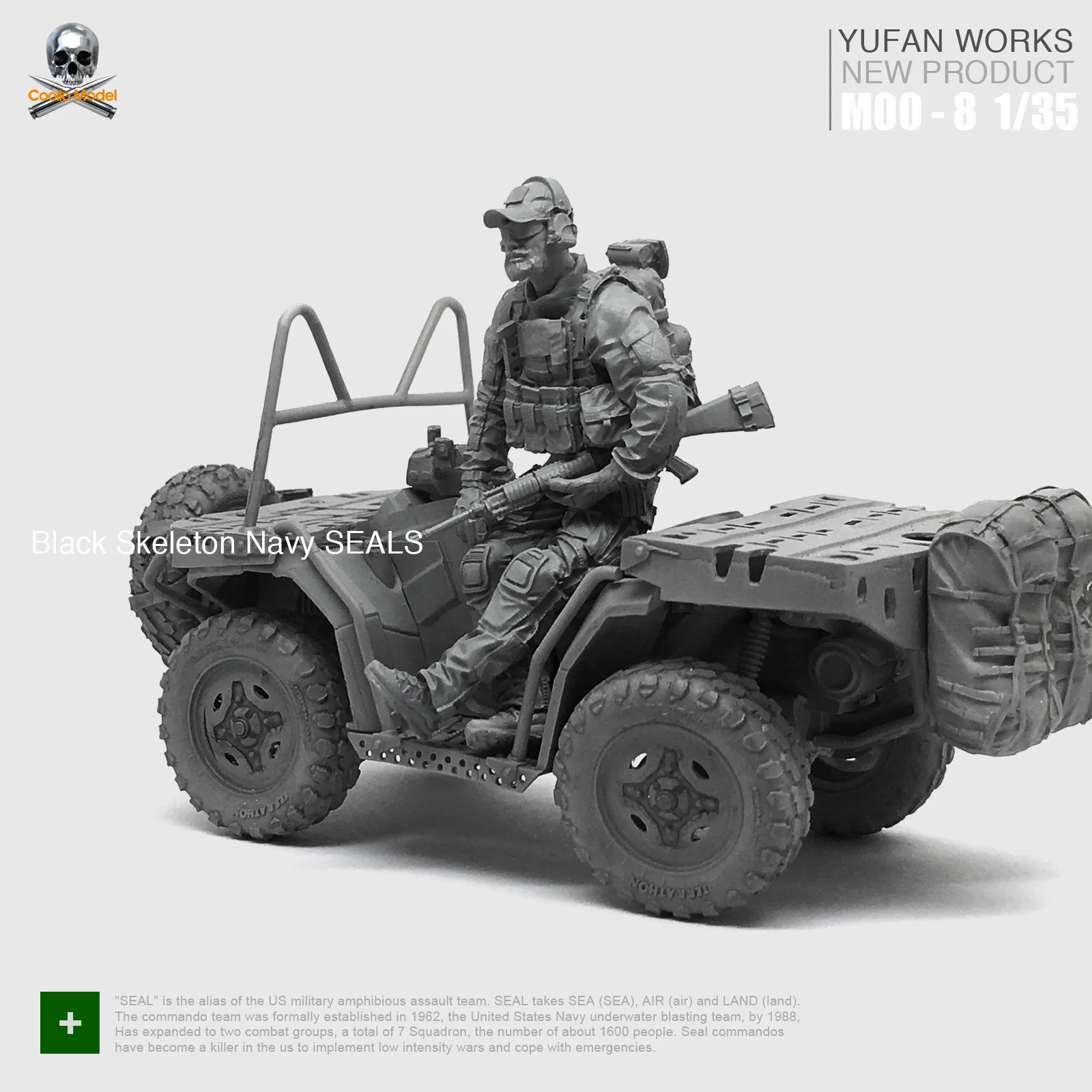 Yufan Model 1/35 Resin Figure Soldier + Terrain Vehicle US Navy Seal Commando Model Kit MOO-08
Yufan Model 1/35 Resin Figure Soldier + Terrain Vehicle US Navy Seal Commando Model Kit MOO-08