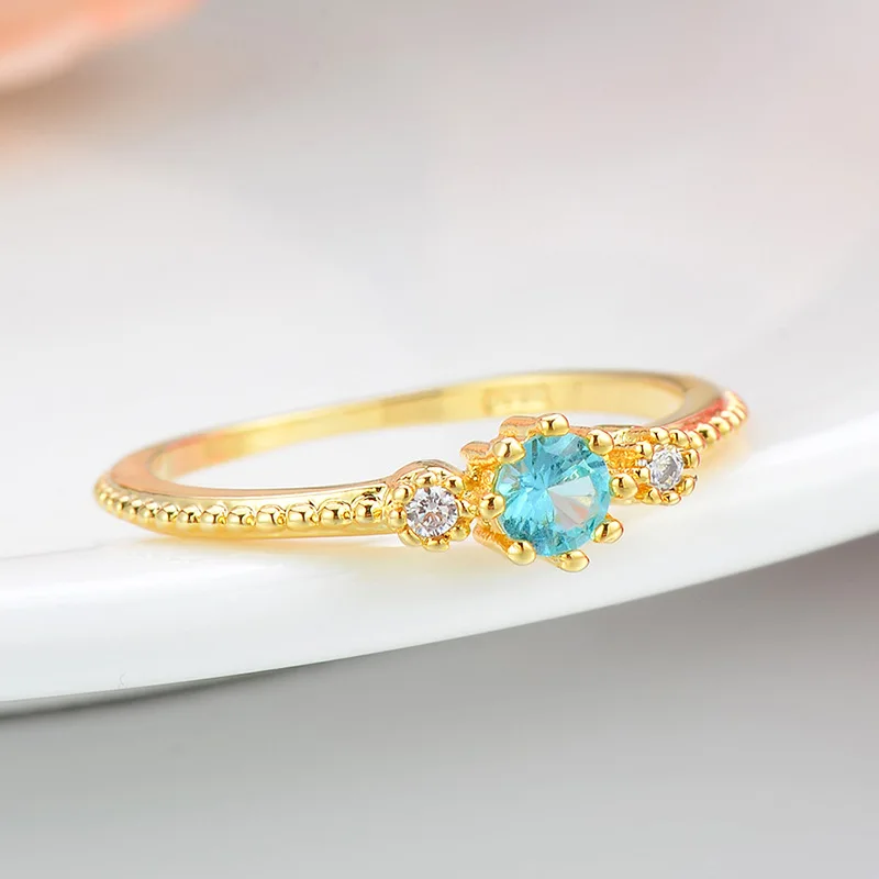 Fashion Compact Blue Zircon Wedding Ring Gold Daily Wear Simple Stacking Thin Ring Women's Zircon Wedding Ring Set
Fashion Compact Blue Zircon Wedding Ring Gold Daily Wear Simple Stacking Thin Ring Women's Zircon Wedding Ring Set