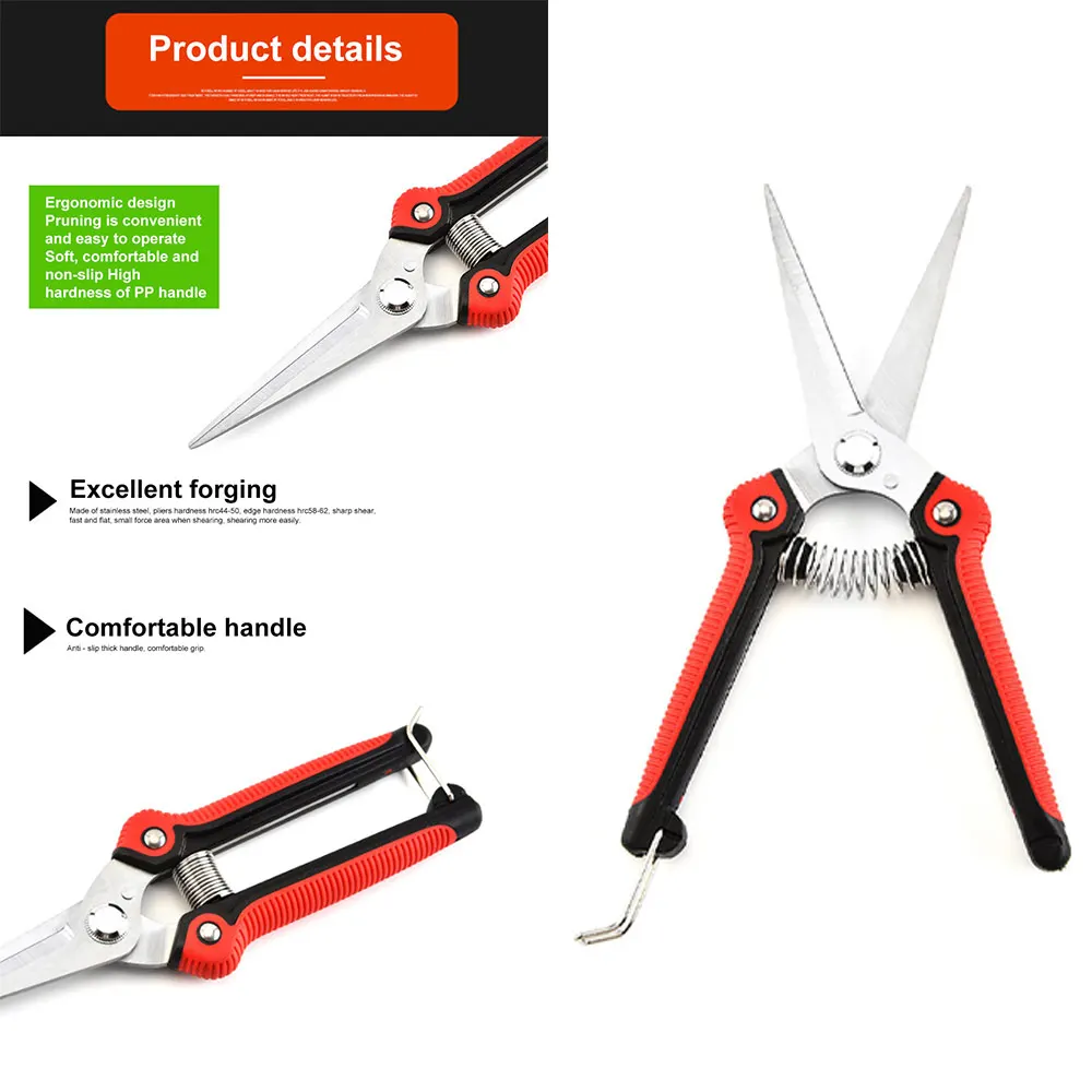 Stainless Steel Multifunctional Practical Garden Flower Trimming Tool Pruning Shears Fruit Tree Scissors Quality Non-Slip Handle
Stainless Steel Multifunctional Practical Garden Flower Trimming Tool Pruning Shears Fruit Tree Scissors Quality Non-Slip Handle