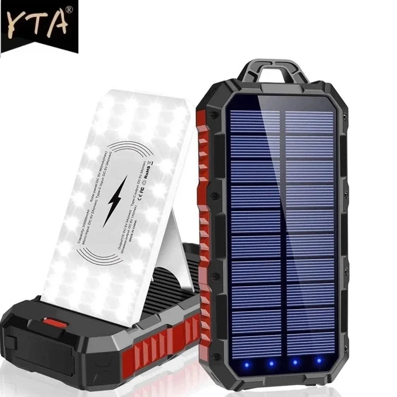 Внешний аккумулятор на солнечной батарее с поддержкой быстрой беспроводной зарядки, 30000 мАч 
Внешний аккумулятор на солнечной батарее с поддержкой быстрой беспроводной зарядки, 30000 мАч