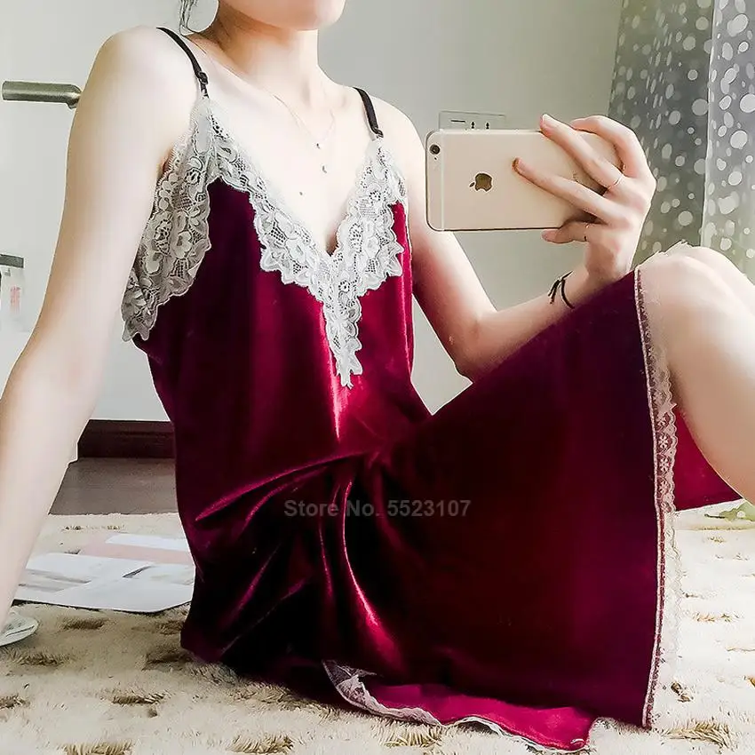 ZITY 2020 Winter Velvet Pajamas Set For Women Soft Keep Warm Sexy Sleepwear Pjs 4pcs Full Sleeve Strap Nightgown Bath Robe