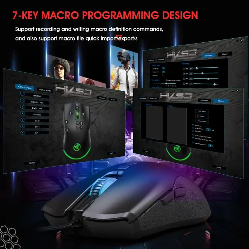Ergonomic Wired Gaming Mouse Computer Mice 7 Button 6400 DPI USB Gaming Mouse Adjustable Macro Programming For PC Laptop
Ergonomic Wired Gaming Mouse Computer Mice 7 Button 6400 DPI USB Gaming Mouse Adjustable Macro Programming For PC Laptop