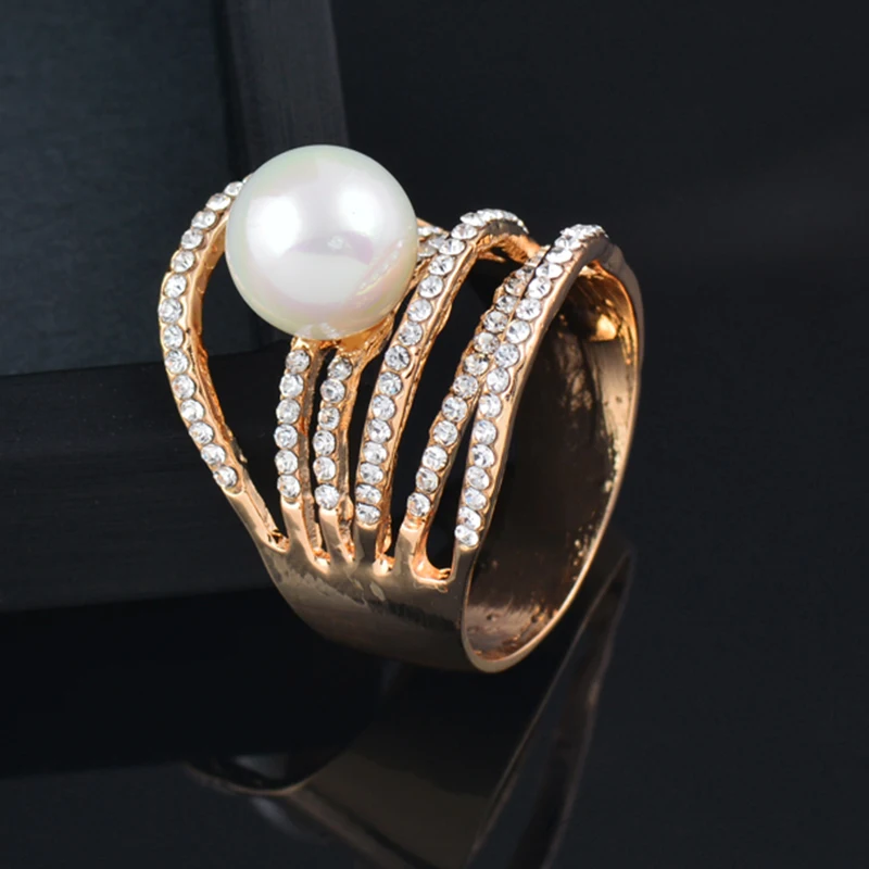KIOOZOL Luxury Vintage Ring White Pearl Micro Inlaid Multiple Layes Crystal Gold silver color Rings For Women jewelry 2022 KO1
KIOOZOL Luxury Vintage Ring White Pearl Micro Inlaid Multiple Layes Crystal Gold silver color Rings For Women jewelry 2022 KO1