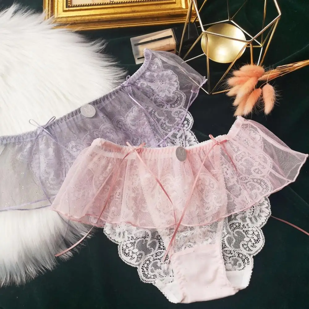 Japanese New Style Full Lace Panties Women's Skirt Lace Glittery Little Panties Student Cute Open Night Underwear Ladies Shorts
Japanese New Style Full Lace Panties Women's Skirt Lace Glittery Little Panties Student Cute Open Night Underwear Ladies Shorts