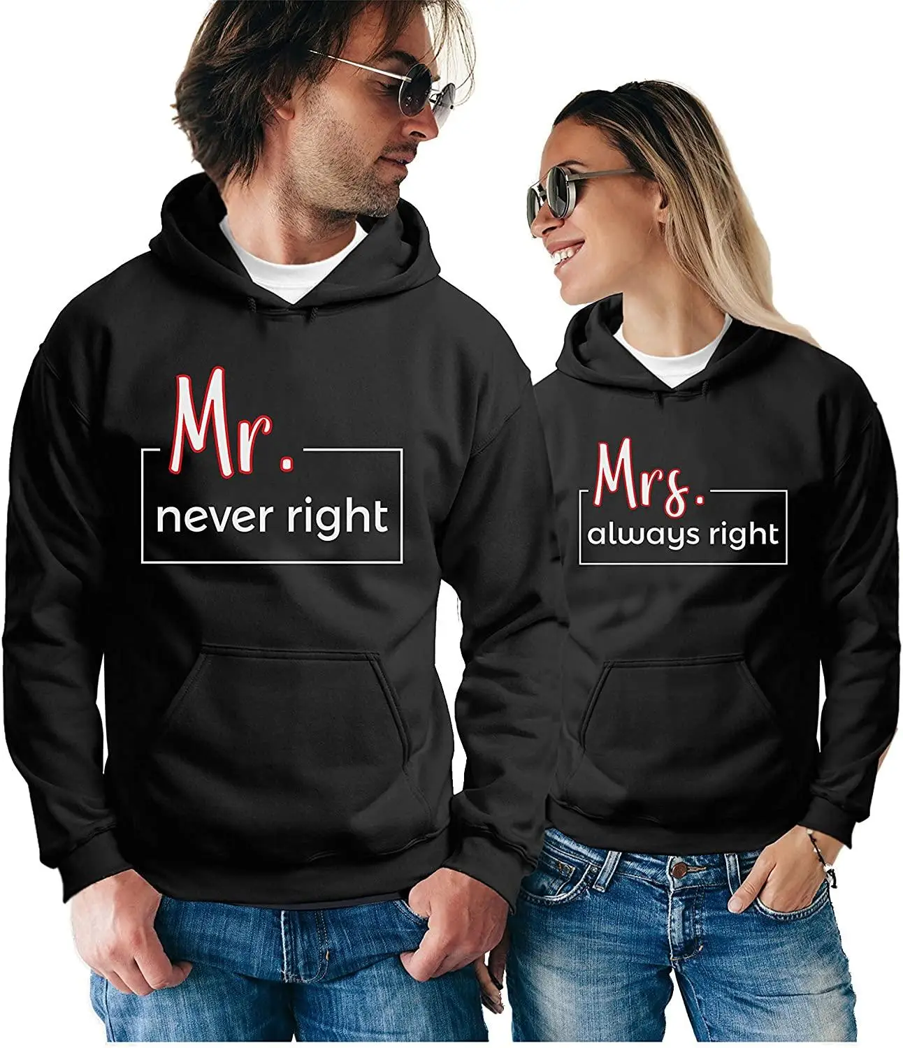 Couple Sweatshirts-Mr. Wrong and Mrs. Wrong, Valentine's Day Gifts, Christmas Gifts, Hoodie for Men and Women
Couple Sweatshirts-Mr. Wrong and Mrs. Wrong, Valentine's Day Gifts, Christmas Gifts, Hoodie for Men and Women