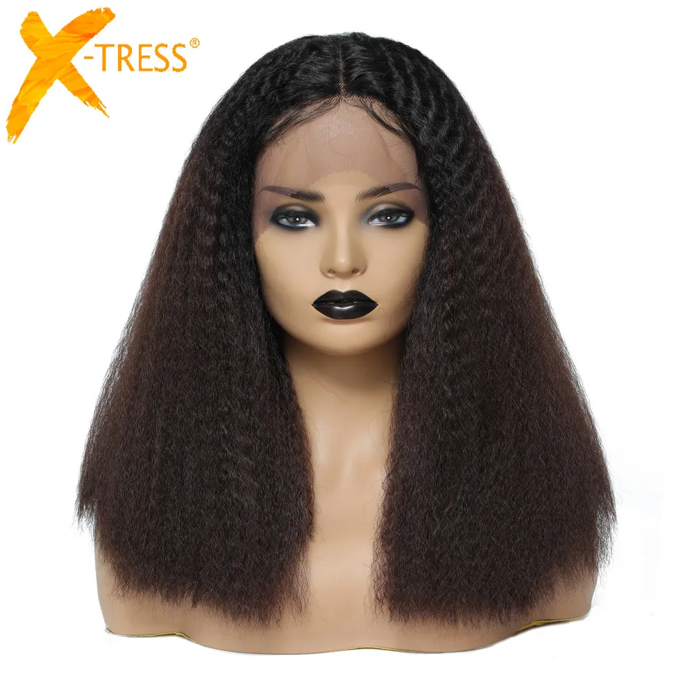 Synthetic Lace Wigs Middle Part 18inches Kinky Straight Short Blunt Hair Wig For Black Women X-TRESS High Temperature Fiber
Synthetic Lace Wigs Middle Part 18inches Kinky Straight Short Blunt Hair Wig For Black Women X-TRESS High Temperature Fiber