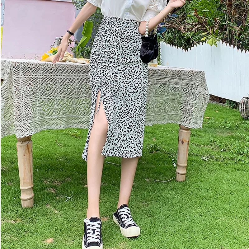 Midi Skirts Womens Summer 2021 Office Lady Shirring Leopard Print White High Waist Split Skirt Chic Elegant Bottoms
Midi Skirts Womens Summer 2021 Office Lady Shirring Leopard Print White High Waist Split Skirt Chic Elegant Bottoms