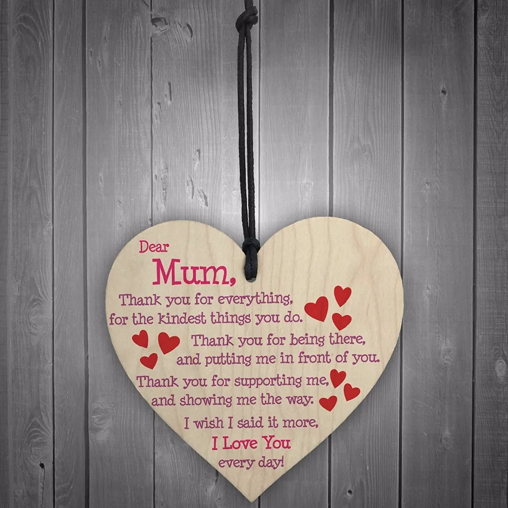 10PCS (Thank You For Dear Mom) Wooden Heart Craft plaque sign Special Christmas Home DIY Tree Decoration Love Mom Small Pendant
10PCS (Thank You For Dear Mom) Wooden Heart Craft plaque sign Special Christmas Home DIY Tree Decoration Love Mom Small Pendant