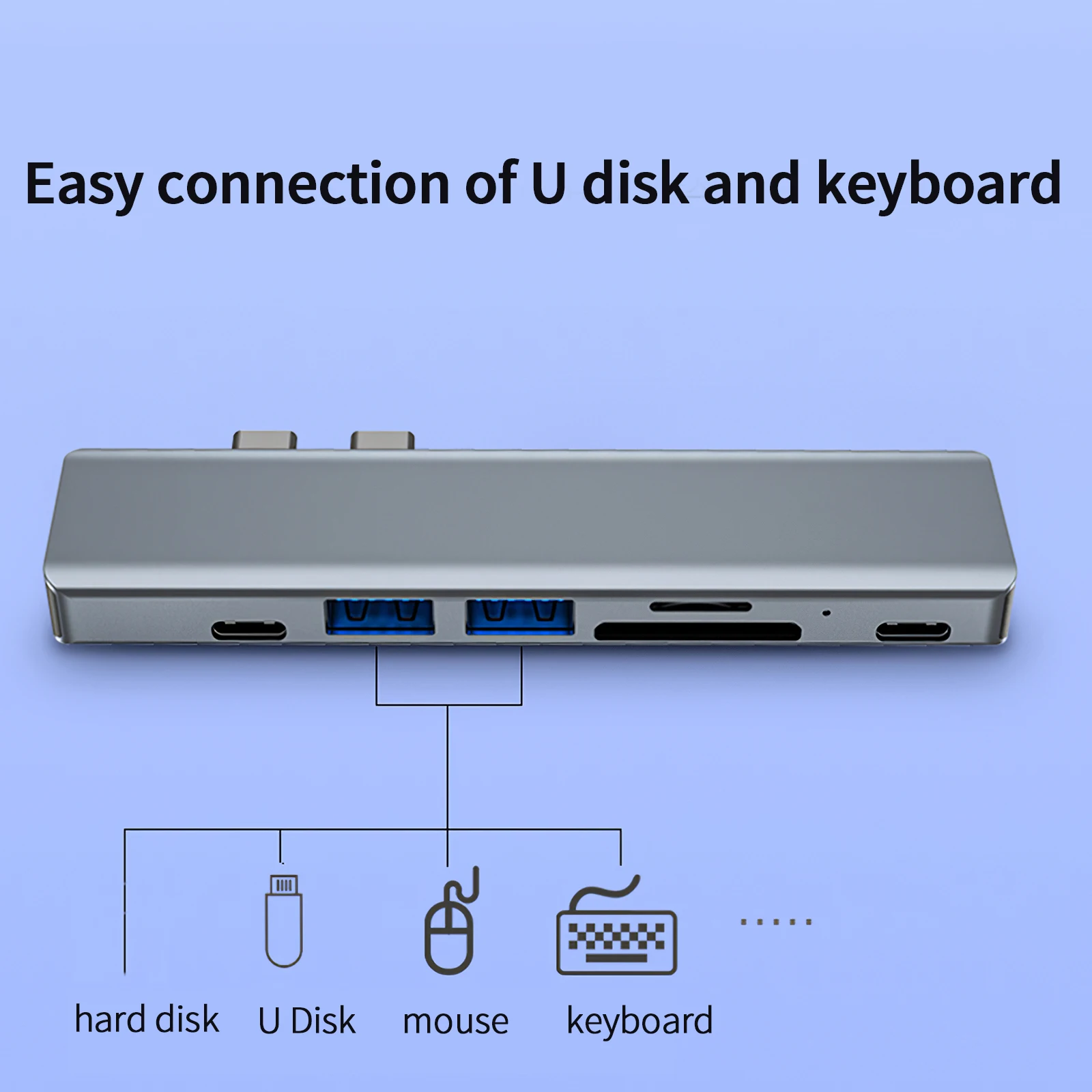 7 IN 1 USB C Hub Type-C To HDMI RJ45 Gigabit Ethernet USB3.0 SD/TF Docking Station PD Fast Charging Adapter For Macbook
7 IN 1 USB C Hub Type-C To HDMI RJ45 Gigabit Ethernet USB3.0 SD/TF Docking Station PD Fast Charging Adapter For Macbook